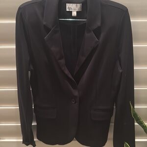 Nordstrom Rack Black Tailored Blazer One Button Work Jacket Womens Size Medium.